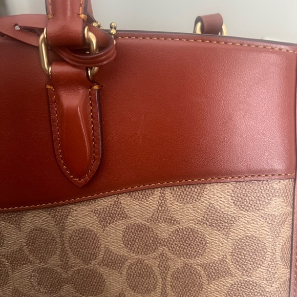 Coach Leather & Canvas Signature Satchel (includes the shoulder strap) - Picture 8 of 14